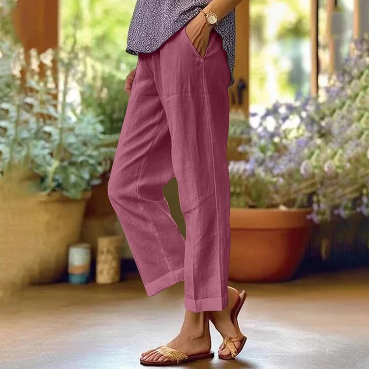 Scarlett® | Loose Solid Cotton And Linen Pants