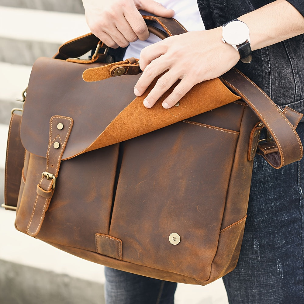 Charles | Genuine Leather Men's Briefcase Messenger Bag