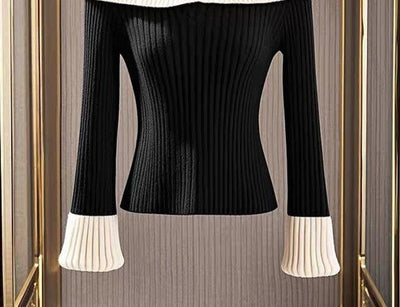 Bianca® | Black and White Color Block Sweater