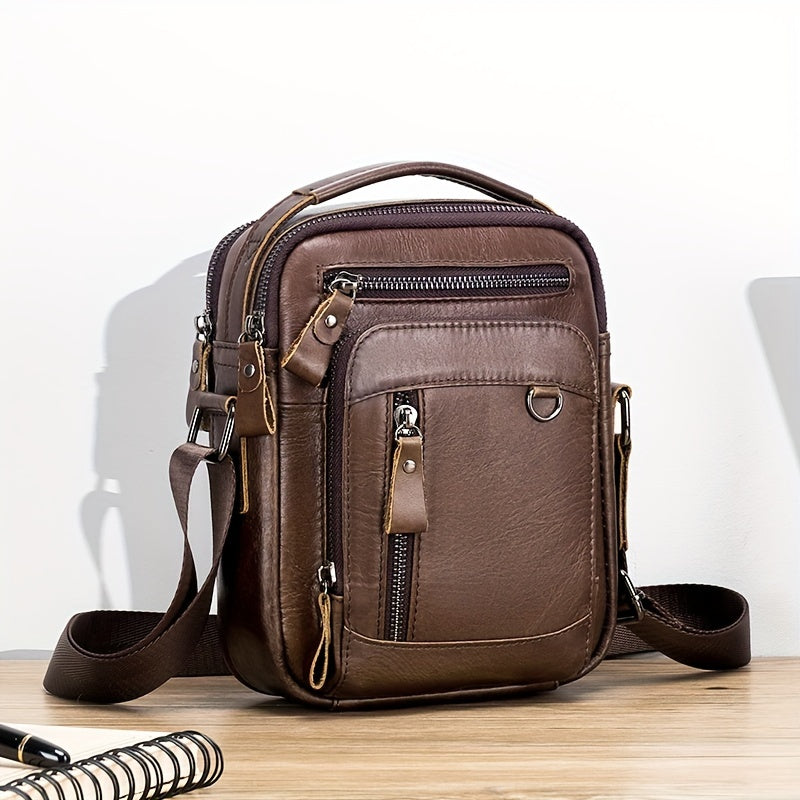 Philip | Retro Multi-layer Genuine Leather Sling Bag