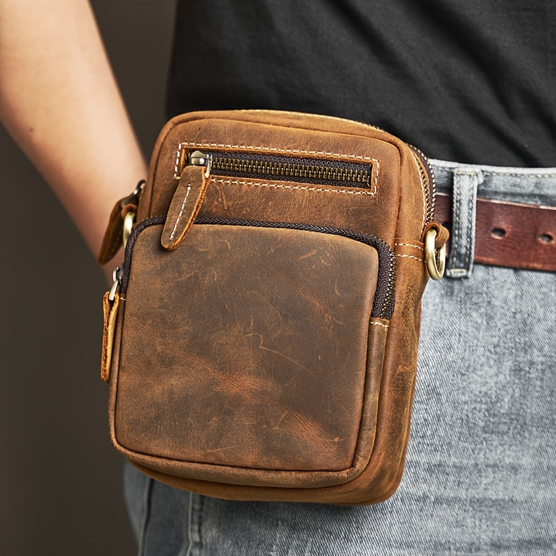 James | Top Cowhide Leather Waist and Crossbody Bag