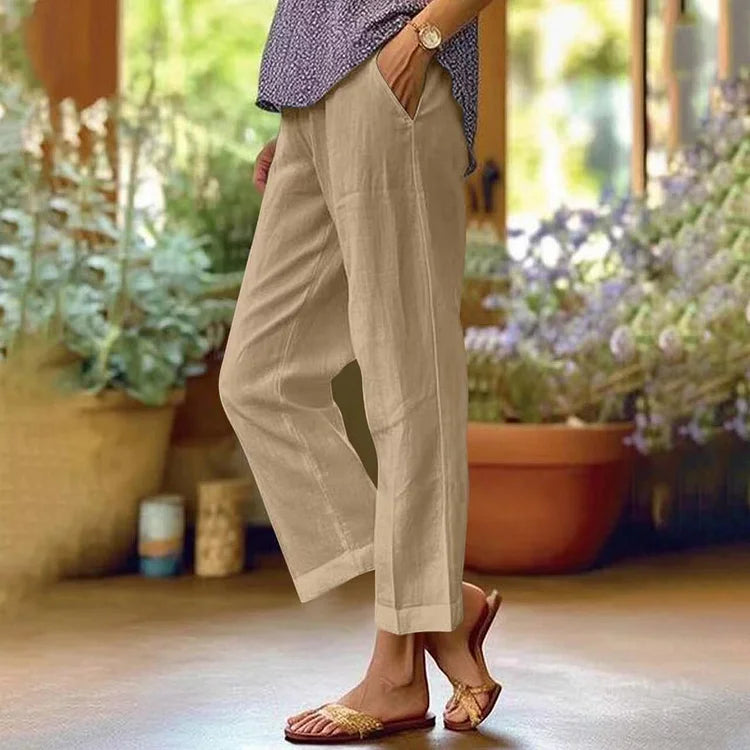 Scarlett® | Loose Solid Cotton And Linen Pants