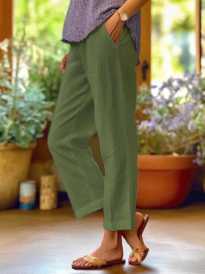 Scarlett® | Loose Solid Cotton And Linen Pants