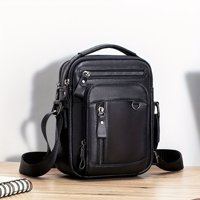 Philip | Retro Multi-layer Genuine Leather Sling Bag