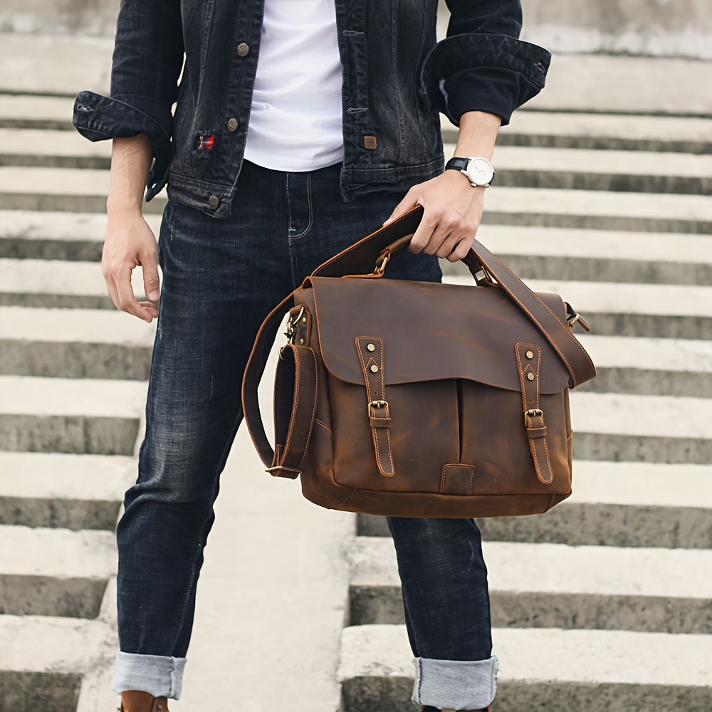 Charles | Genuine Leather Men's Briefcase Messenger Bag