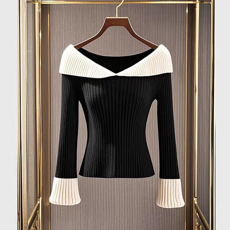 Bianca® | Black and White Color Block Sweater