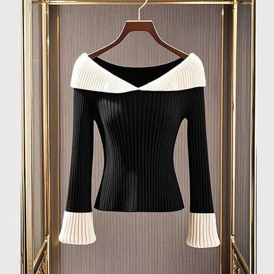 Bianca® | Black and White Color Block Sweater