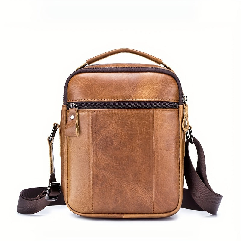 Philip | Retro Multi-layer Genuine Leather Sling Bag