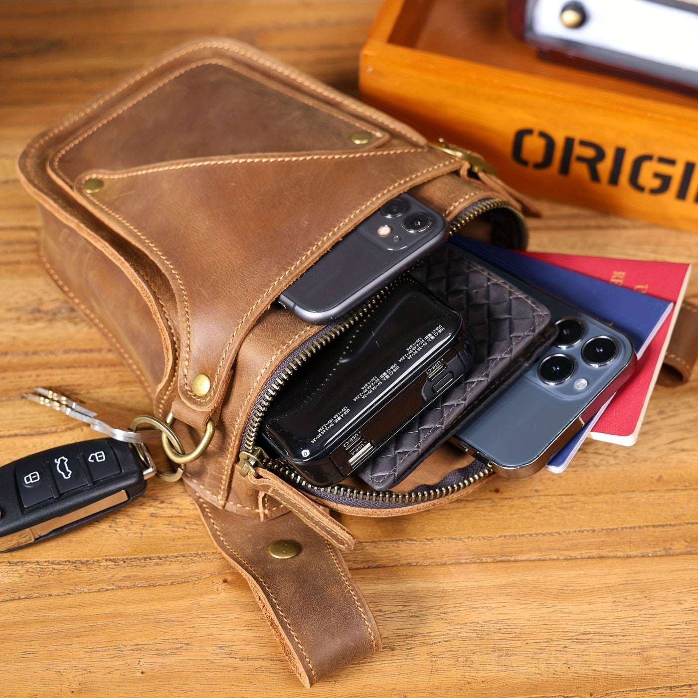 Arthur | Retro Genuine Cowhide Leather Waist Bag