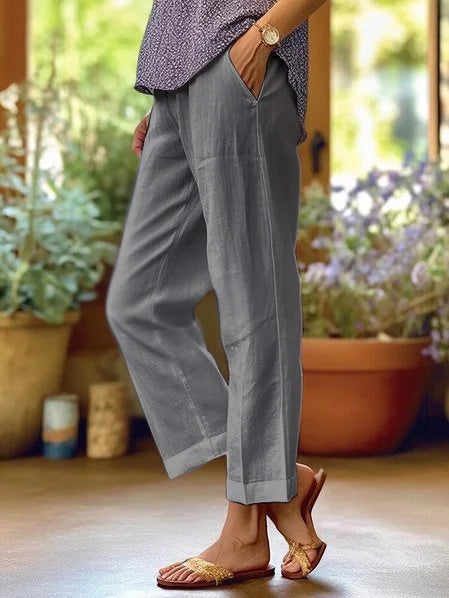 Scarlett® | Loose Solid Cotton And Linen Pants