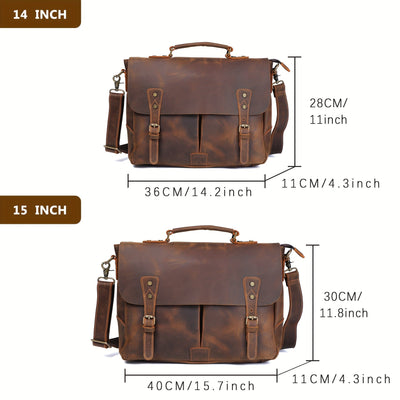 Charles | Genuine Leather Men's Briefcase Messenger Bag