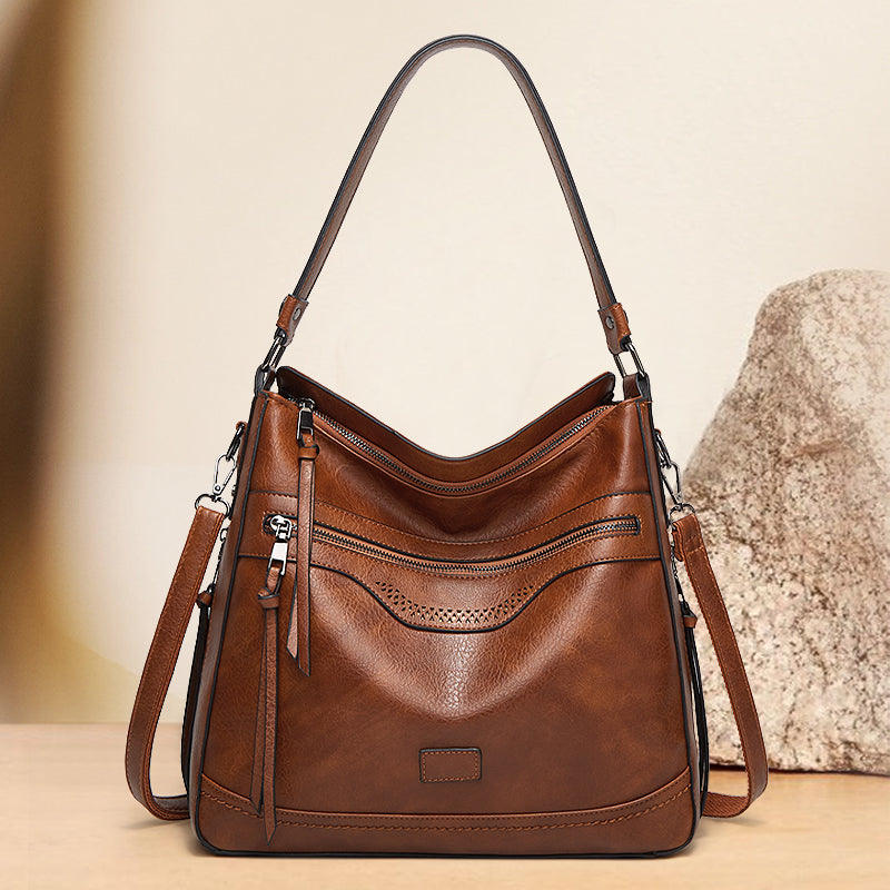 Victoria's Vintage Charm | Leather Shoulder Bag