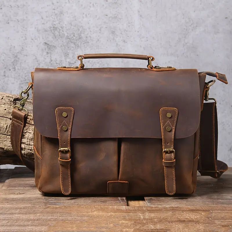 Charles | Genuine Leather Men's Briefcase Messenger Bag